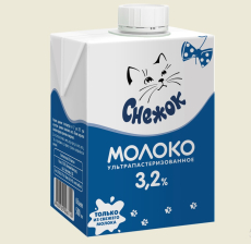 Молоко ультрапастеризованное 3,2% 500мл 1/12шт Снежок)
