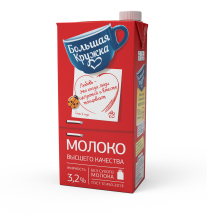 Молоко ТБА 3,2%  ультрапастеризованное 1,95л (6шт) Большая Кружка