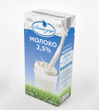 Молоко ТБА 2,5 % ультрапастеризованное 990мл (12шт) ТУ Летнее Утро 10%