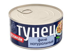 Тунец филе натур ж/б 185гр (130гр) 1/24шт Пеликан Китай
