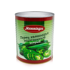 Перец Халапенью зел резанный ж/б 3000гр (1560гр) 1/6шт Маммингер Египет