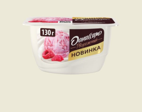 Даниссимо творожный продукт 130гр 1/8шт малиновый пломбир 5,6%