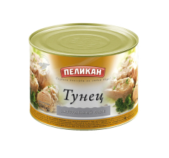 Тунец филе натур ж/б 1700гр (1200гр) 1/6шт Пеликан Китай