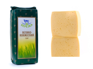 Великокняжеский полутв сыр с топл. молоком 46% брус~3,5кг/~10кг ТМ Берез Ст