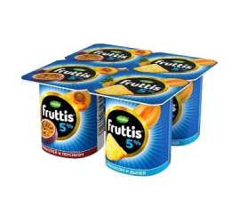 Фруттис сливочный 5% Персик/Маракуйя/Ананас/Дыня 115гр (24ш)
