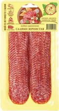 Салями Зернистая с/к в/у нарезка 100гр 1/8шт Иней