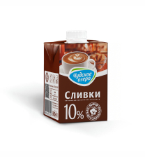 Сливки питьевые жир 10% 200мл 1/27шт Чудское озеро