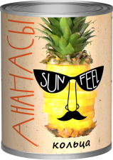 Ананасы кольца ж/б 580мл (340гр) 1/24шт SunFeel Тайланд