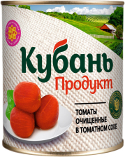 Томаты очищенные в томатном соке ж/б 2,5кг (1,5кг) 1/4шт Кубань Продукт
