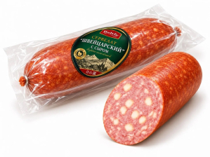 Сервелат Швейцарский с сыром в/к ~1,3кг/~10,5кг Балтия