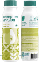 Йогурт безлак. питьевой Груша Бутылка 260гр 2,2% 1/6шт Северная Долина