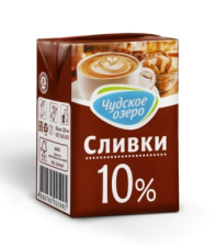 Сливки ТБА 10% ультрапастеризованные 200мл 1/18шт Чудское озеро