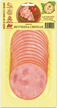 Ветчина Свиная в/у нарезка 100гр 1/8шт Иней