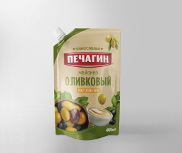 Майонез Оливковый 67% д/пак 400мл 1/25шт Печагин РФ )