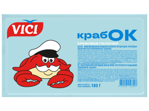 Крабовые палочки охл 180гр 1/8шт КрабОК VICI РФ