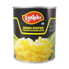 Ананасы консервированные кусочки ж/б 850мл (490) 1/12 шт Lorado
