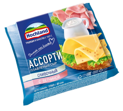 Сыр Хохланд плавленый (ломтики) Ассорти 45% 150гр