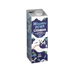 Сливки стерилизованные 11% 1кг 1/12шт ТМ Молочная речка