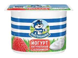 Йогурт 110гр Клубника 2,9% 1/12шт Простоквашино