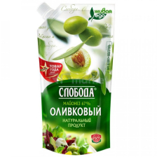 Майонез Оливковый 67% д/пак 200мл (188гр) 1/25шт Слобода РФ
