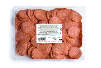 Пепперони для пиццы с/к зам 500гр нарезка 1/10шт ВЕЛКОМ)