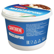 Маскарпоне крем-сыр 80% 500гр ТМ Santabene РФ 1/6