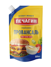Майонез Провансаль 67% д/пак 800мл 1/15шт Печагин РФ