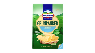 Грюнландер (нарезка) легкий сыр полутвердый 35% 130гр 1/8 Хохланд