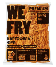Картофель фри с панировкой и специями 9*9мм 2,5кг 1/5шт Фрайми Premium FMB9